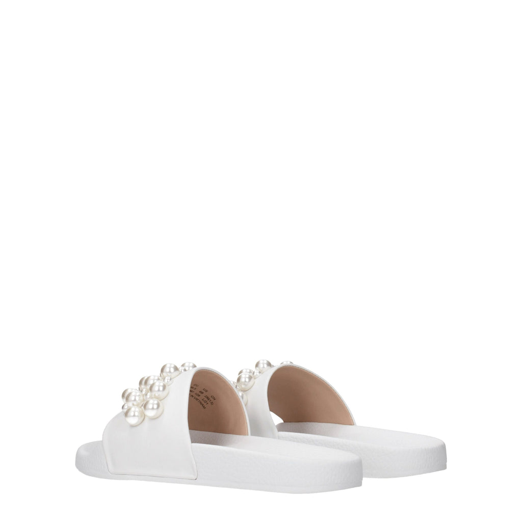 Stuart Weitzman – Weiße Lederslipper