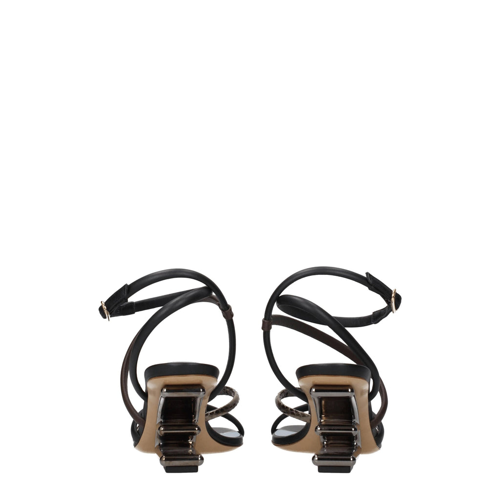 Fendi Mehrfarbige Ledersandale