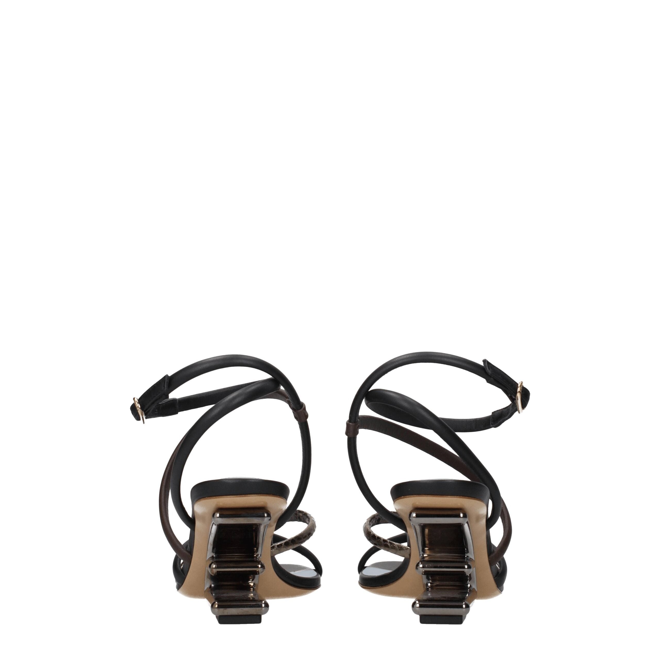 Fendi Mehrfarbige Ledersandale