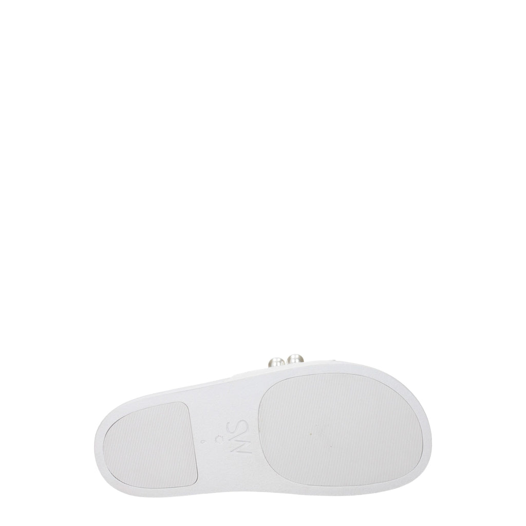 Stuart Weitzman – Weiße Lederslipper