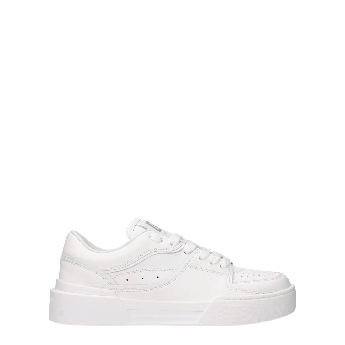 Dolce & Gabbana White Leather Low Top Sneakers