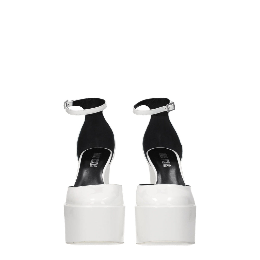 Paris Texas White Leather Sandal