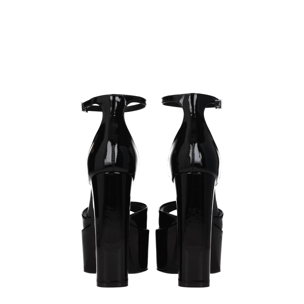 Paris Texas Black Leather Sandal
