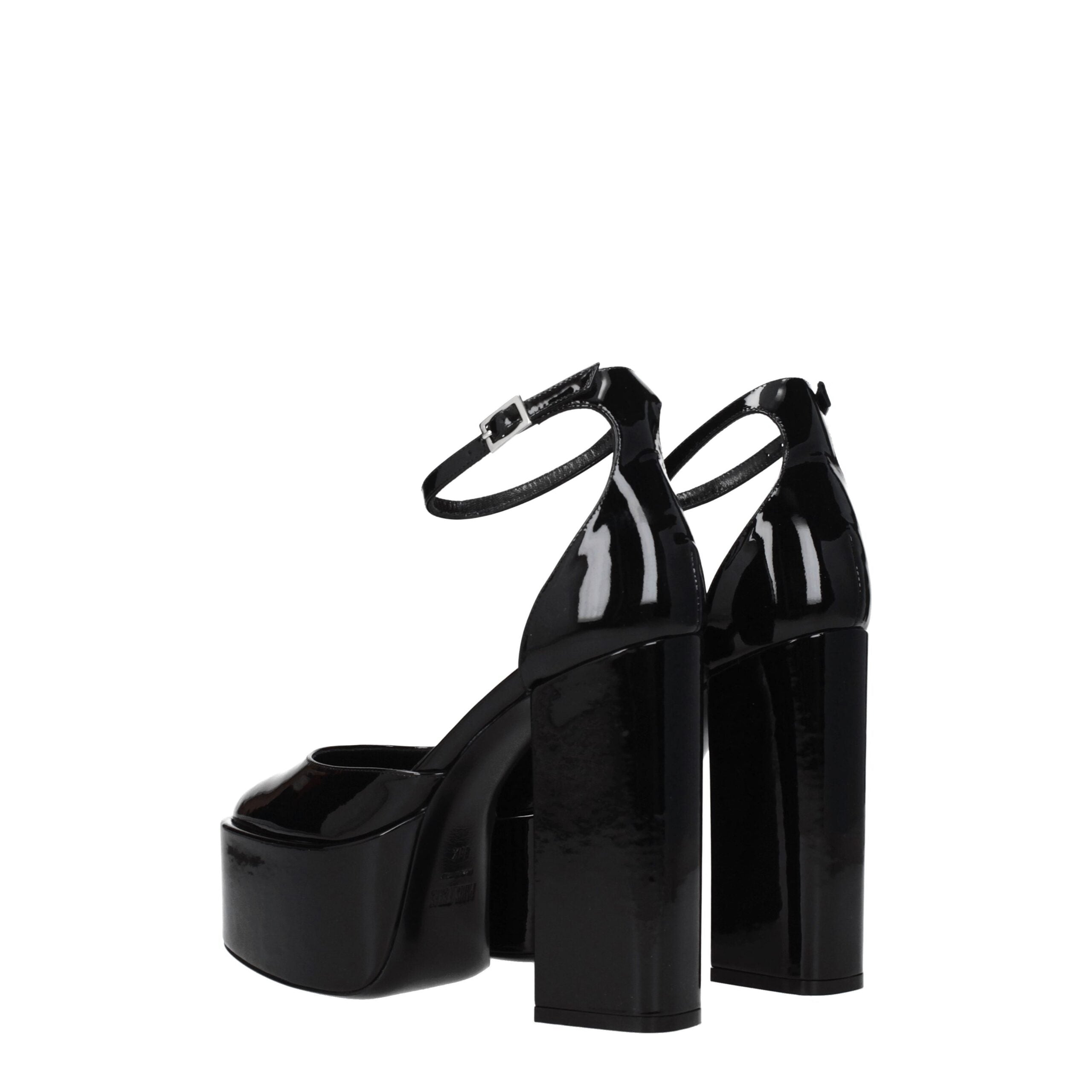 Paris Texas Black Leather Sandal