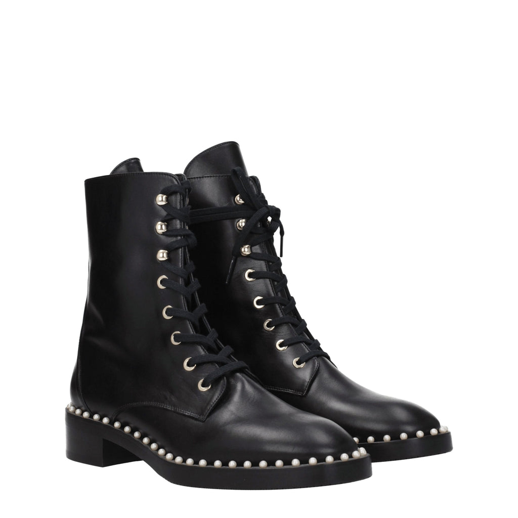 Stuart Weitzman Black Leather Ankle