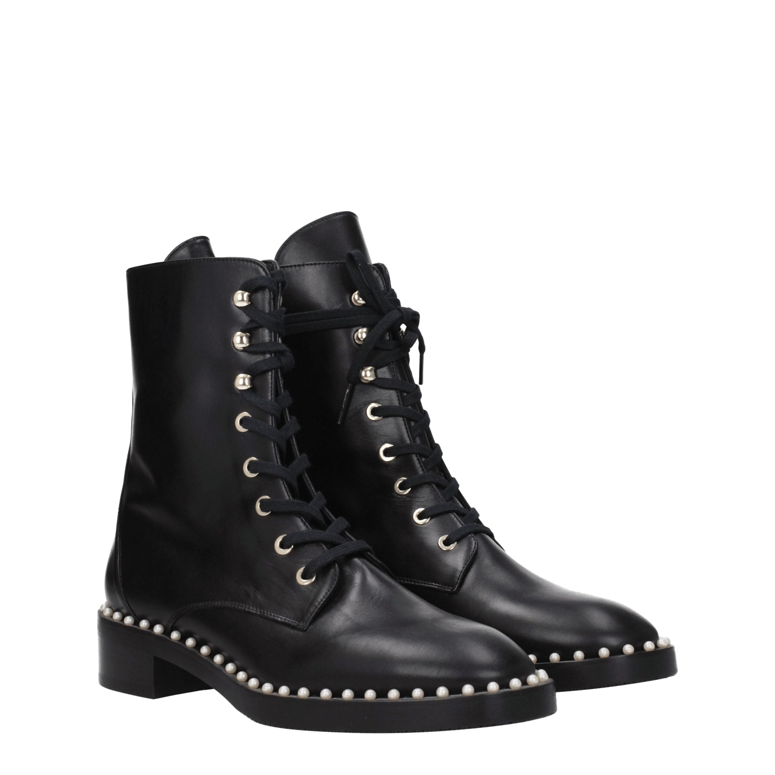 Stuart Weitzman Black Leather Ankle