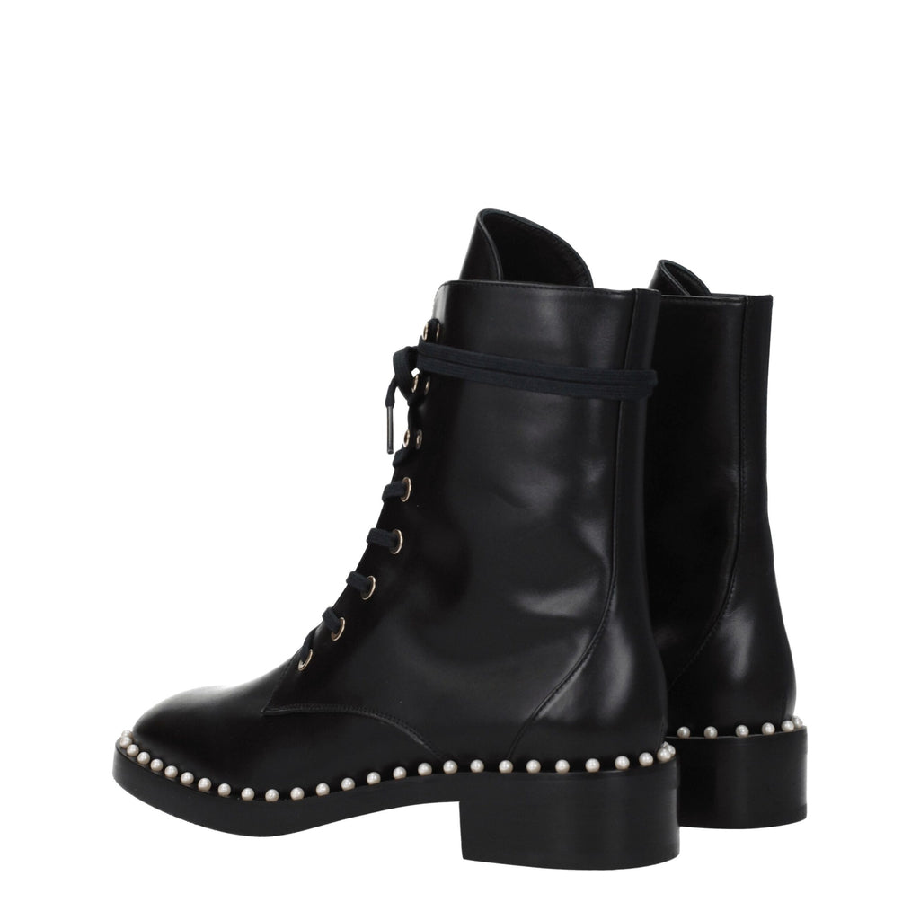 Stuart Weitzman Black Leather Ankle