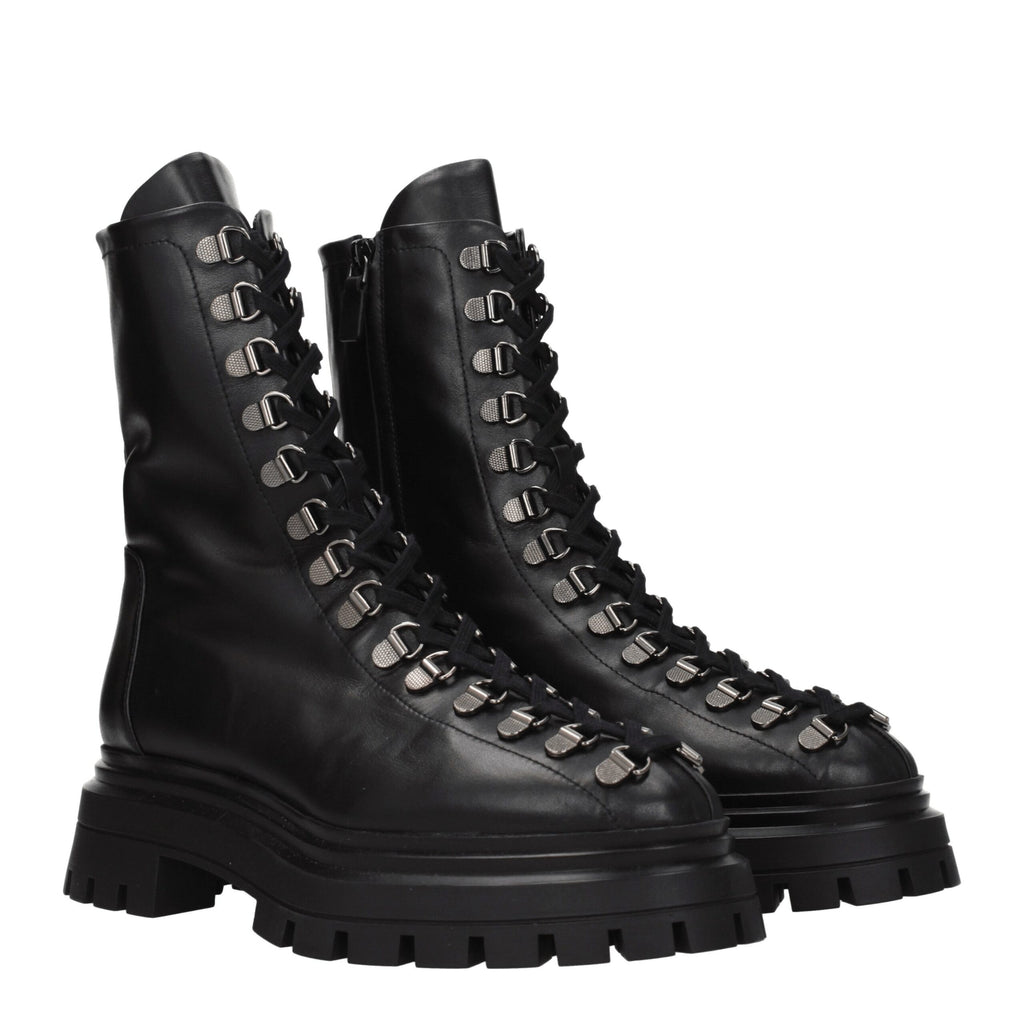 Stuart Weitzman Black Leather Ankle