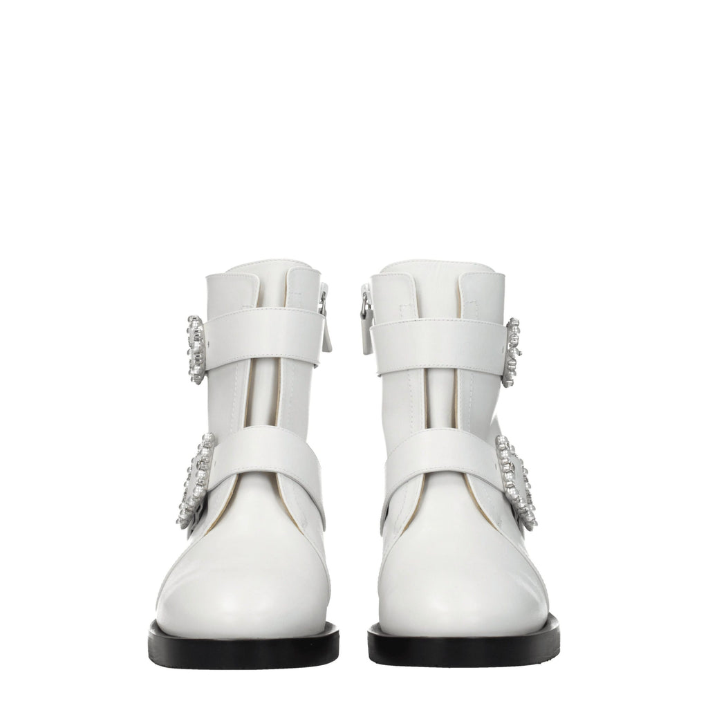 Stuart Weitzman White Leather Ankle