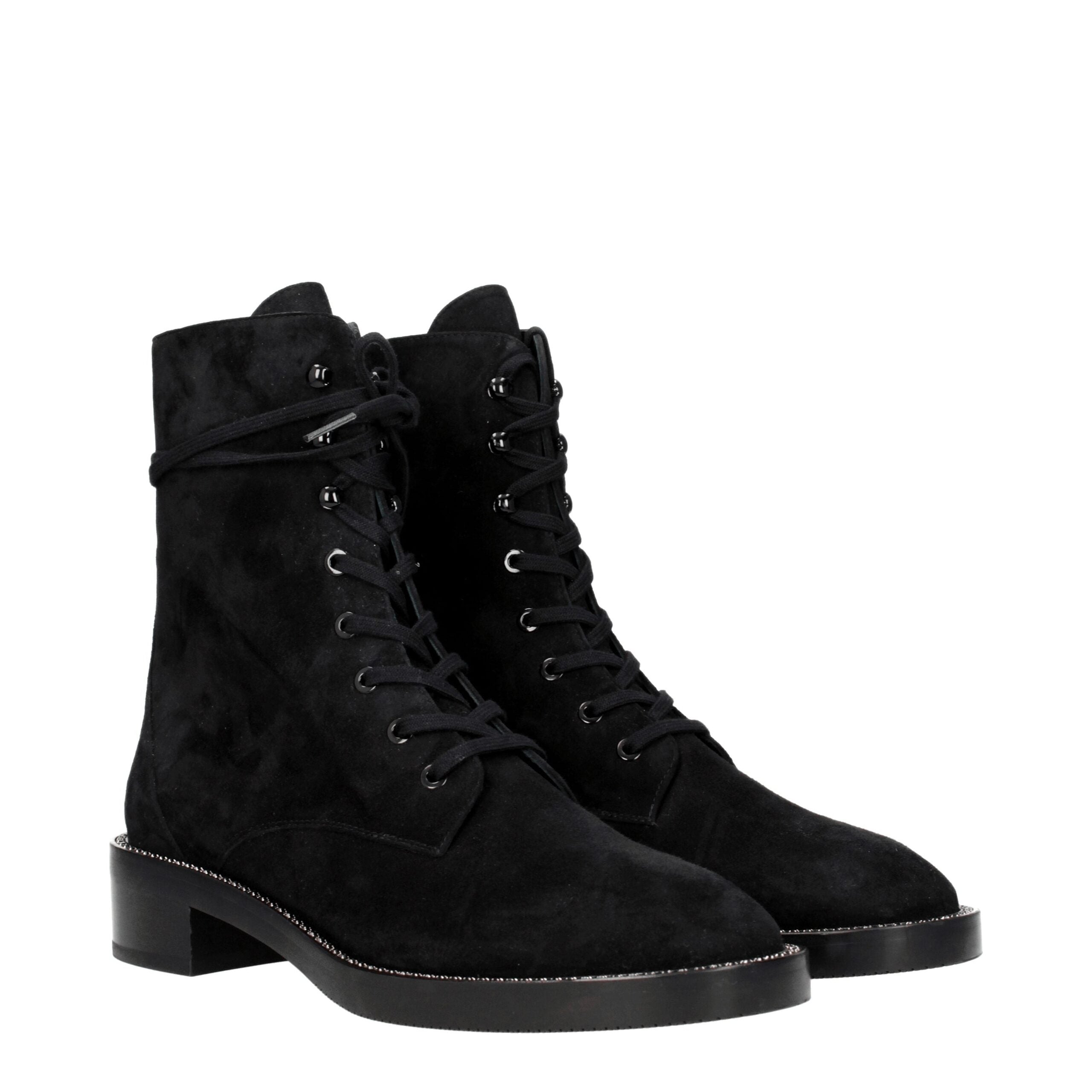 Stuart Weitzman Black Leather Ankle