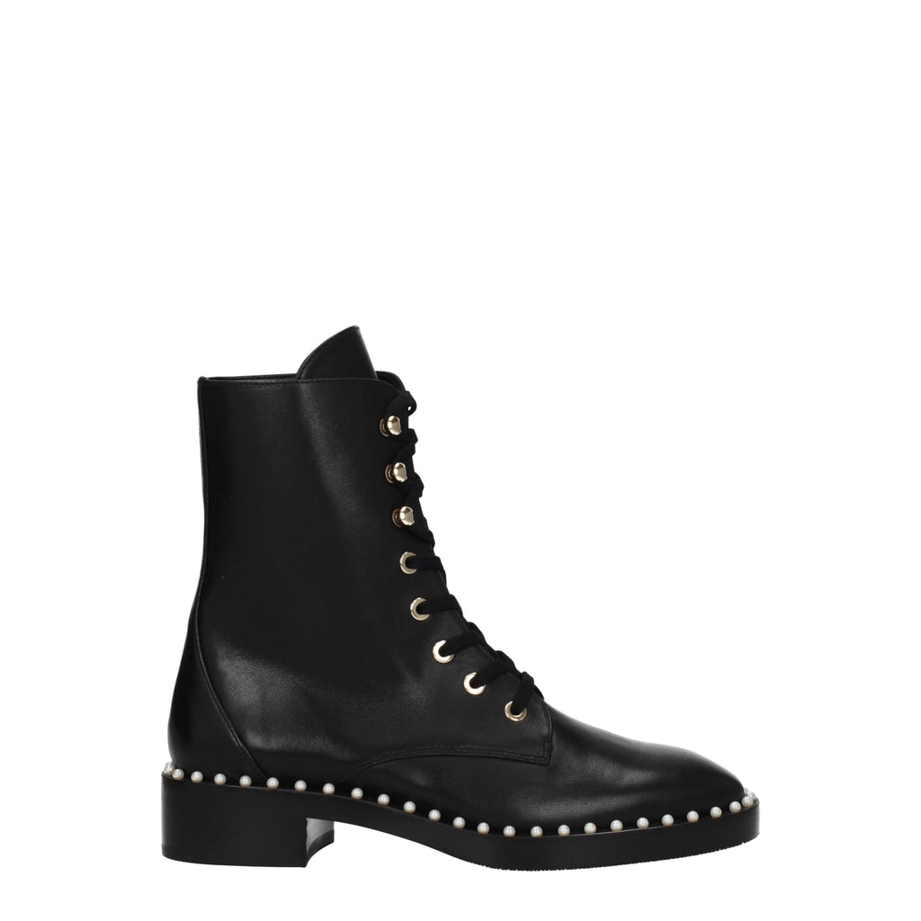 Stuart Weitzman Black Leather Ankle