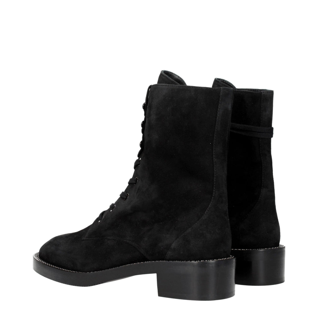 Stuart Weitzman Black Leather Ankle