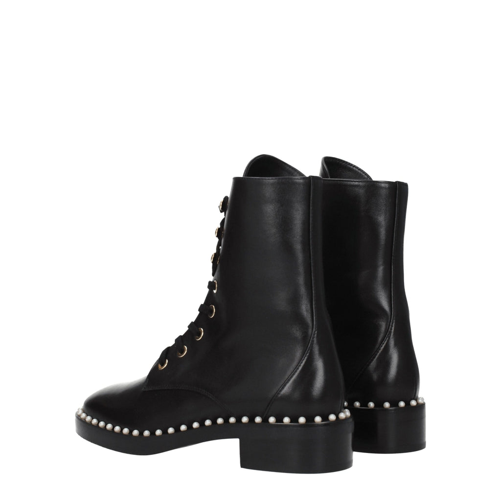 Stuart Weitzman Black Leather Ankle