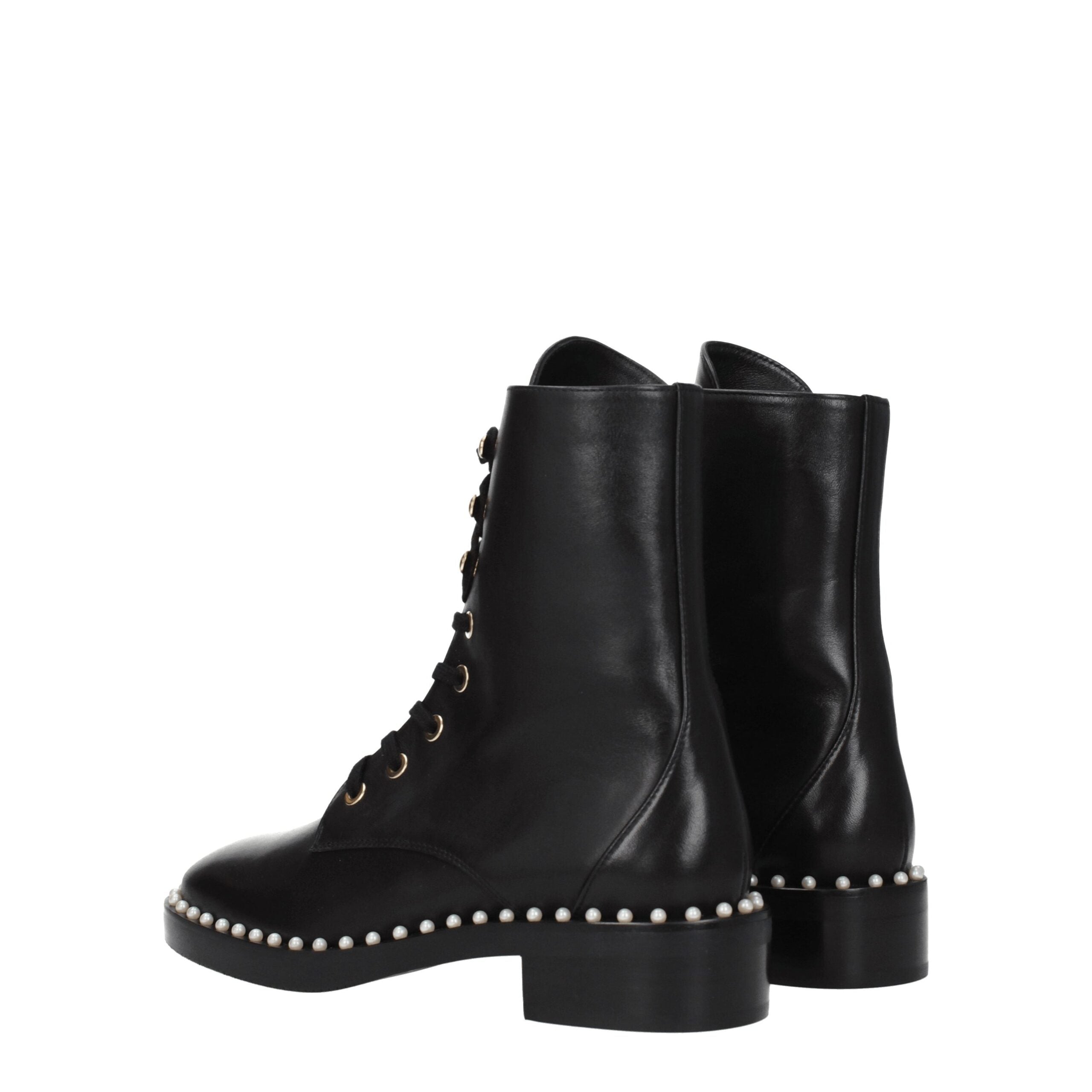 Stuart Weitzman Black Leather Ankle