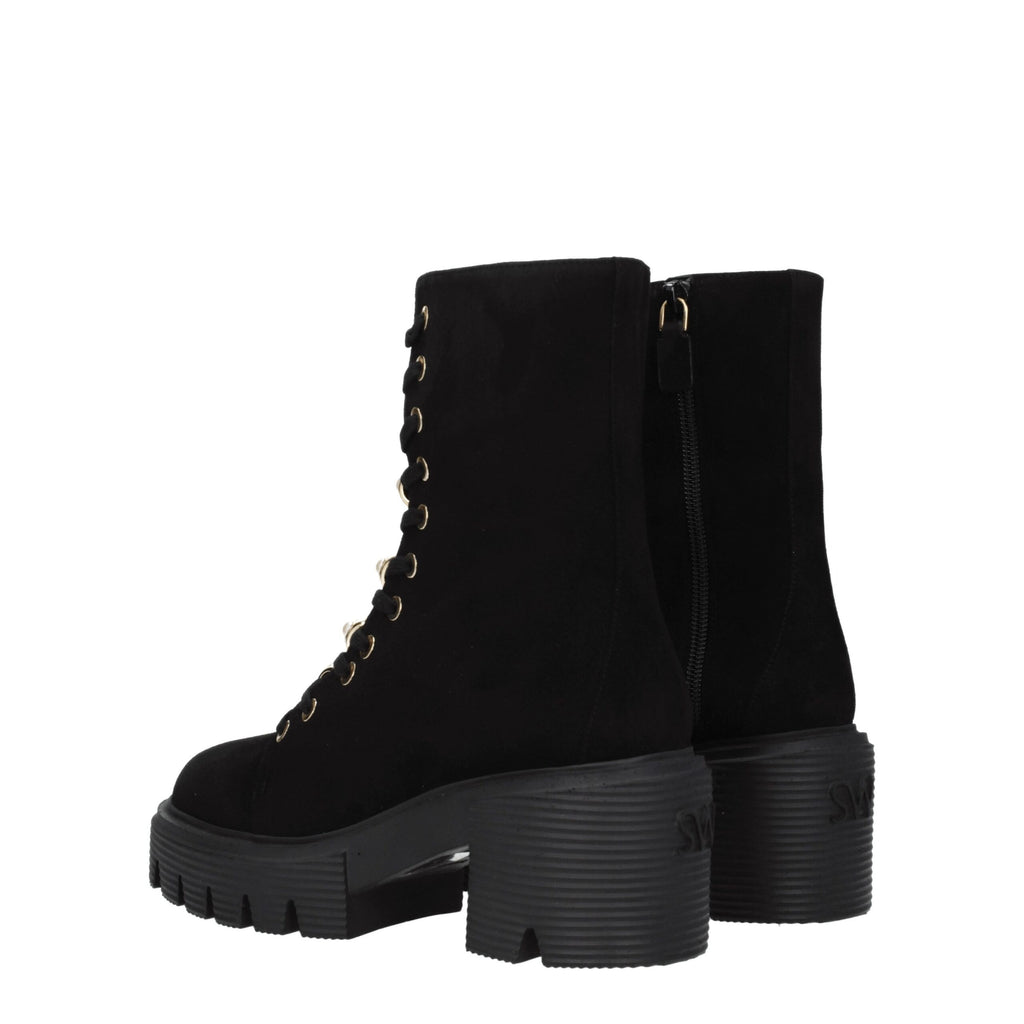 Stuart Weitzman Black Leather Ankle