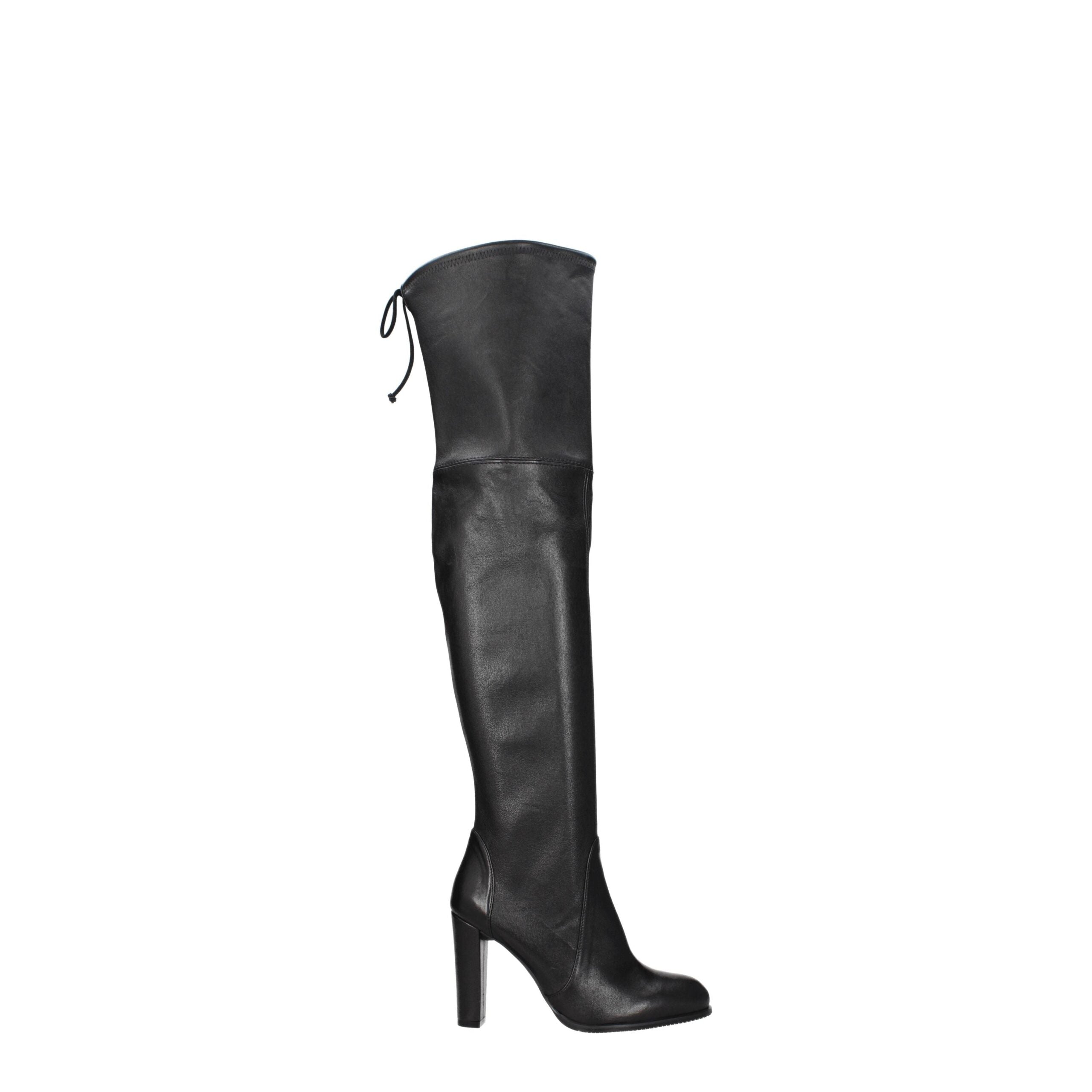 Stuart Weitzman Black Leather Over The Knee