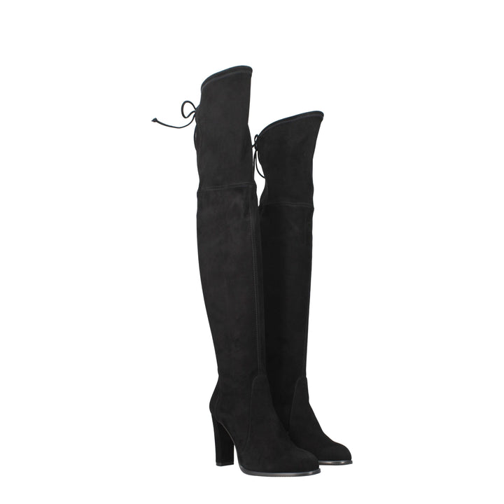 Stuart Weitzman Black Leather Over The Knee