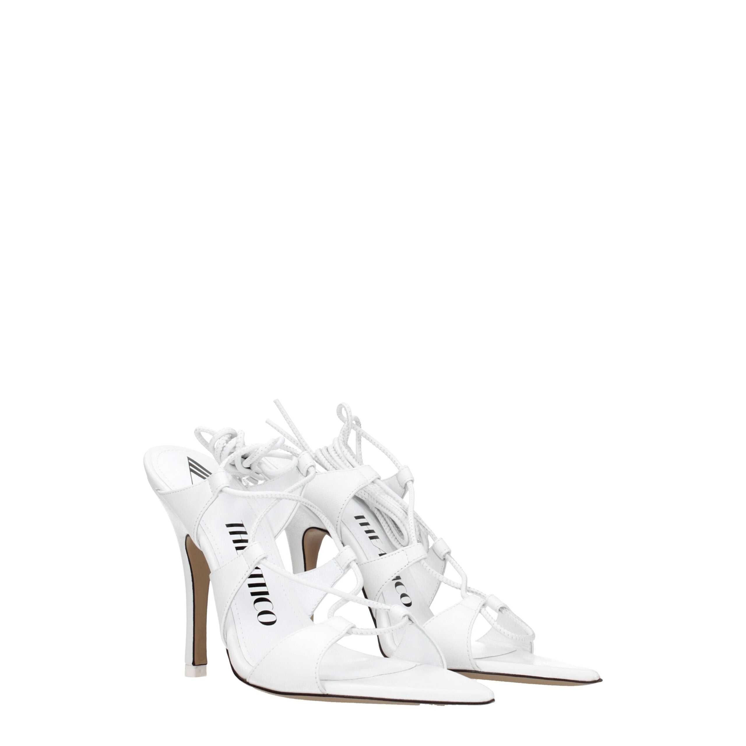 The Attico White Leather Sandal