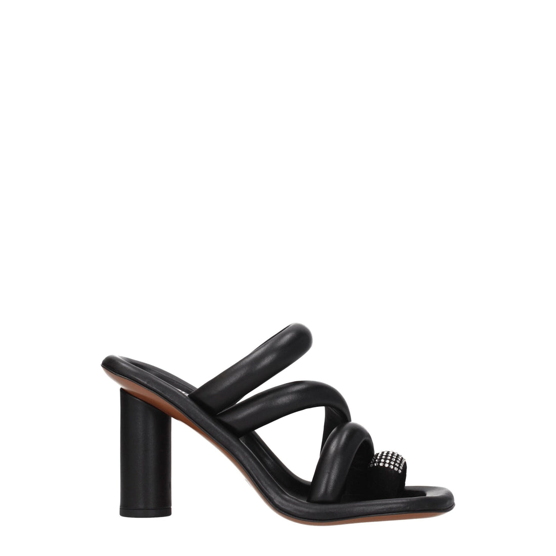Ambush Black Leather Stiletto Heel Sandals