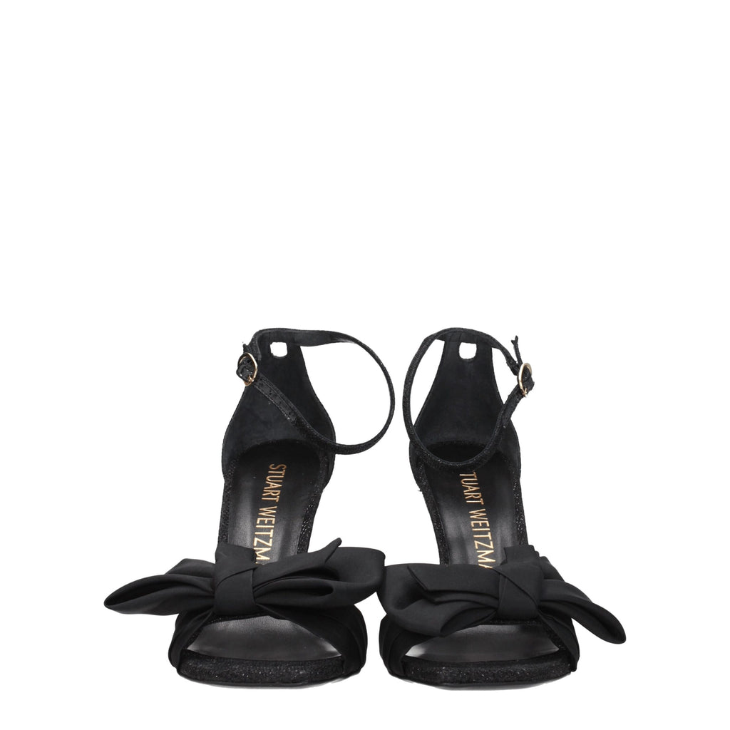 Stuart Weitzman Black Satin Sandal