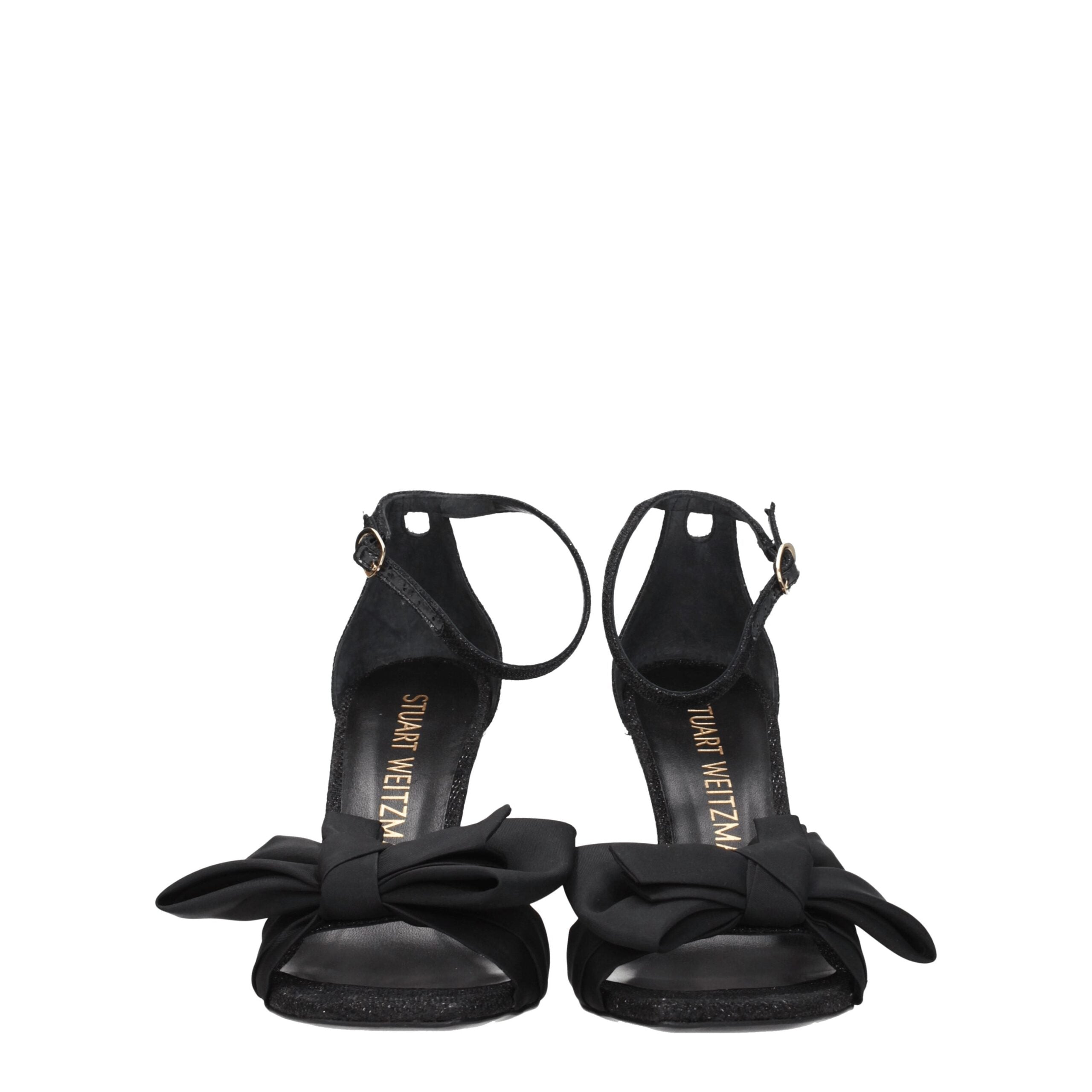 Stuart Weitzman Black Satin Sandal