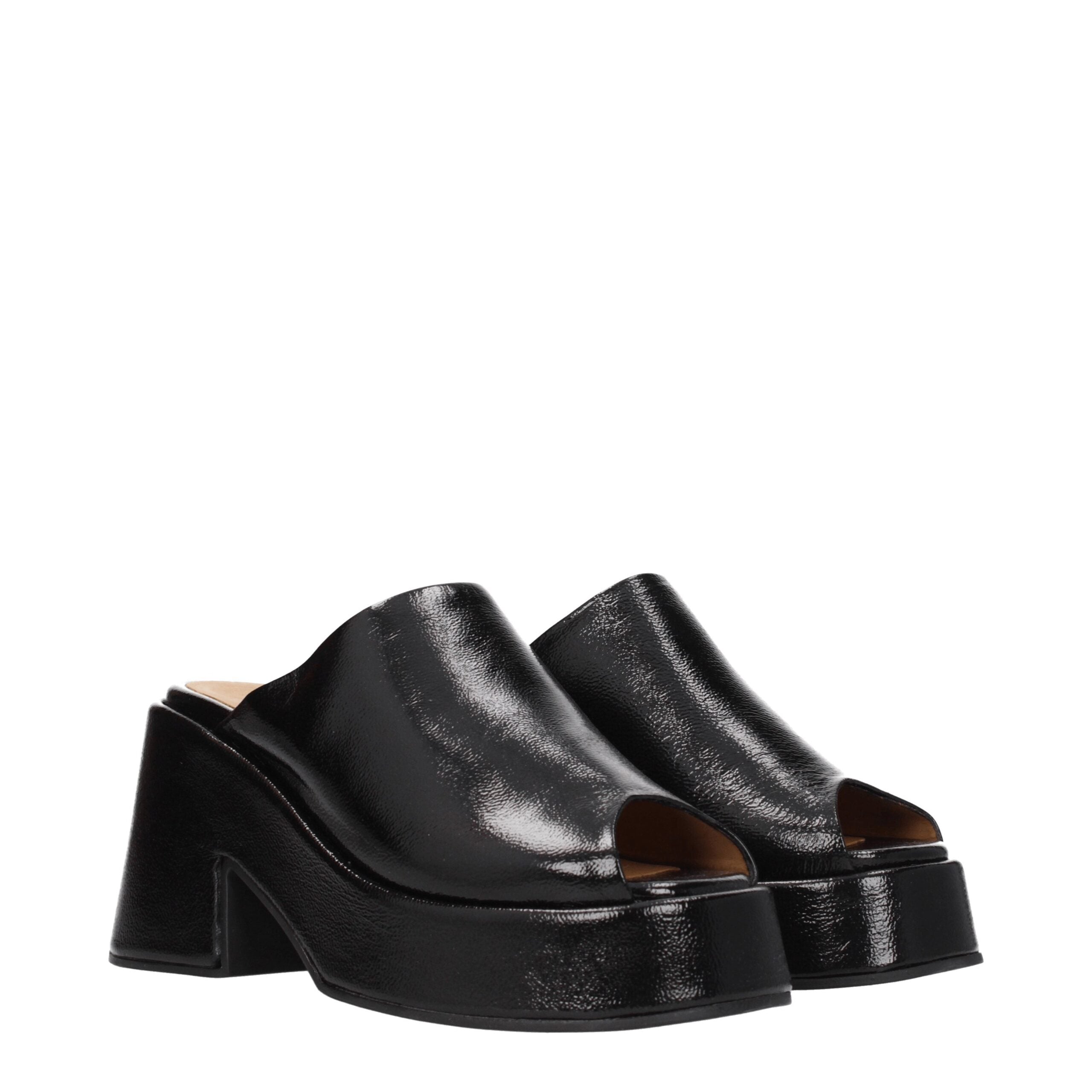 Ganni Black Leather Slipper
