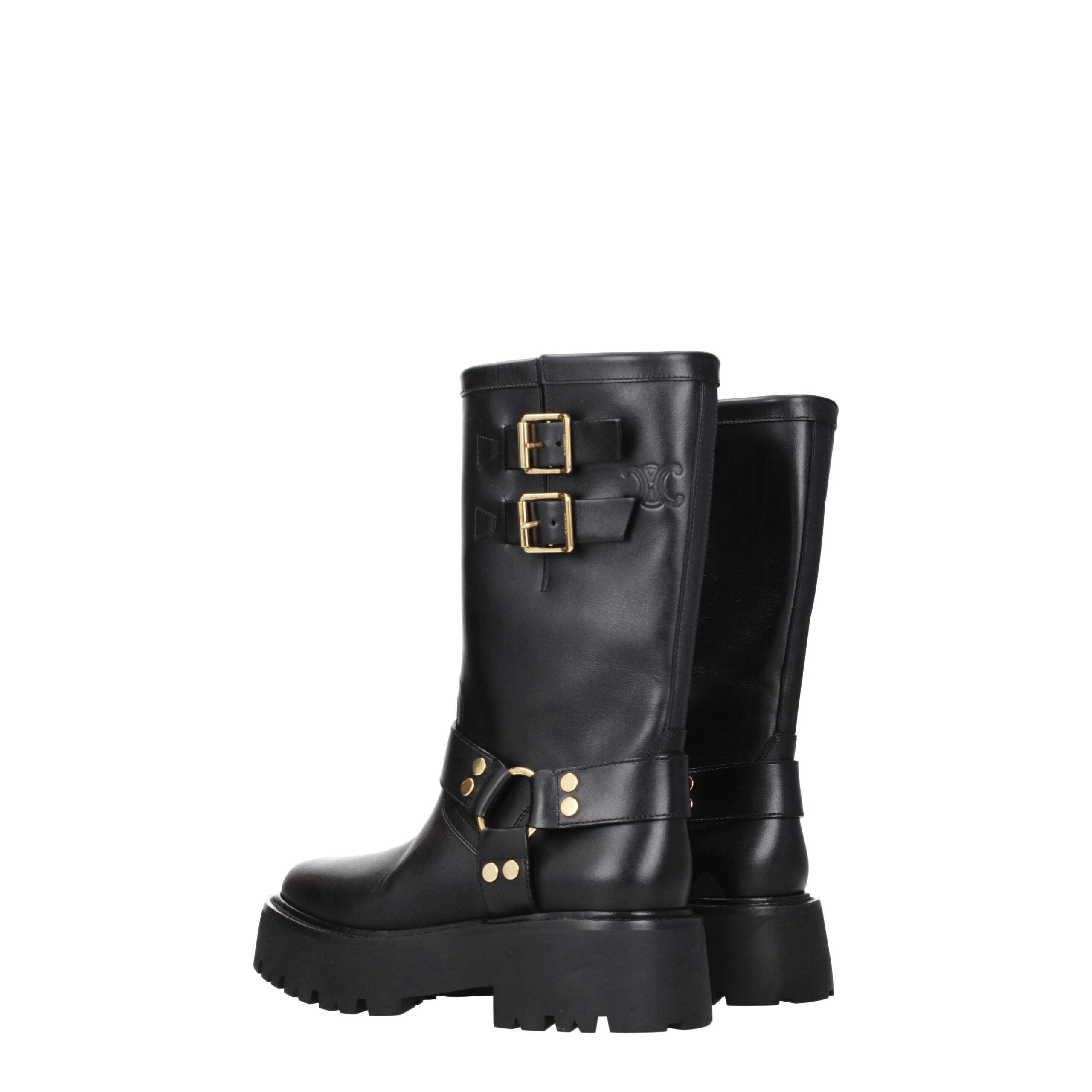 Celine Gold Leather Ankle