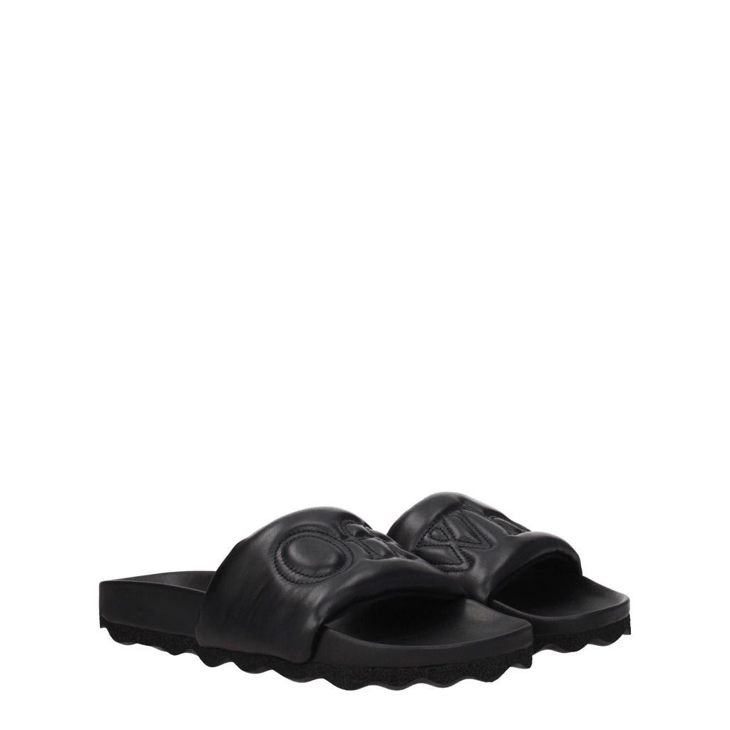 Off-White Black Leather Slipper