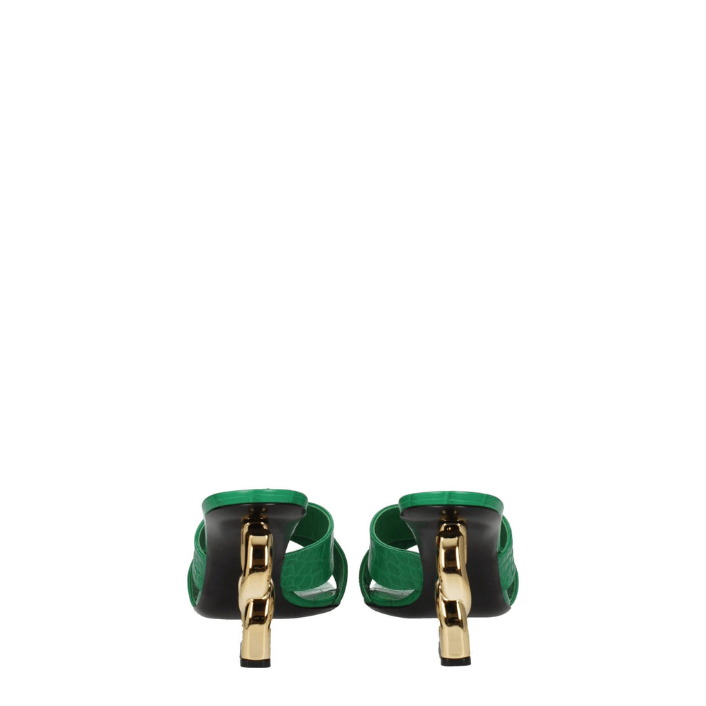 Dolce & Gabbana Green Leather Sandal