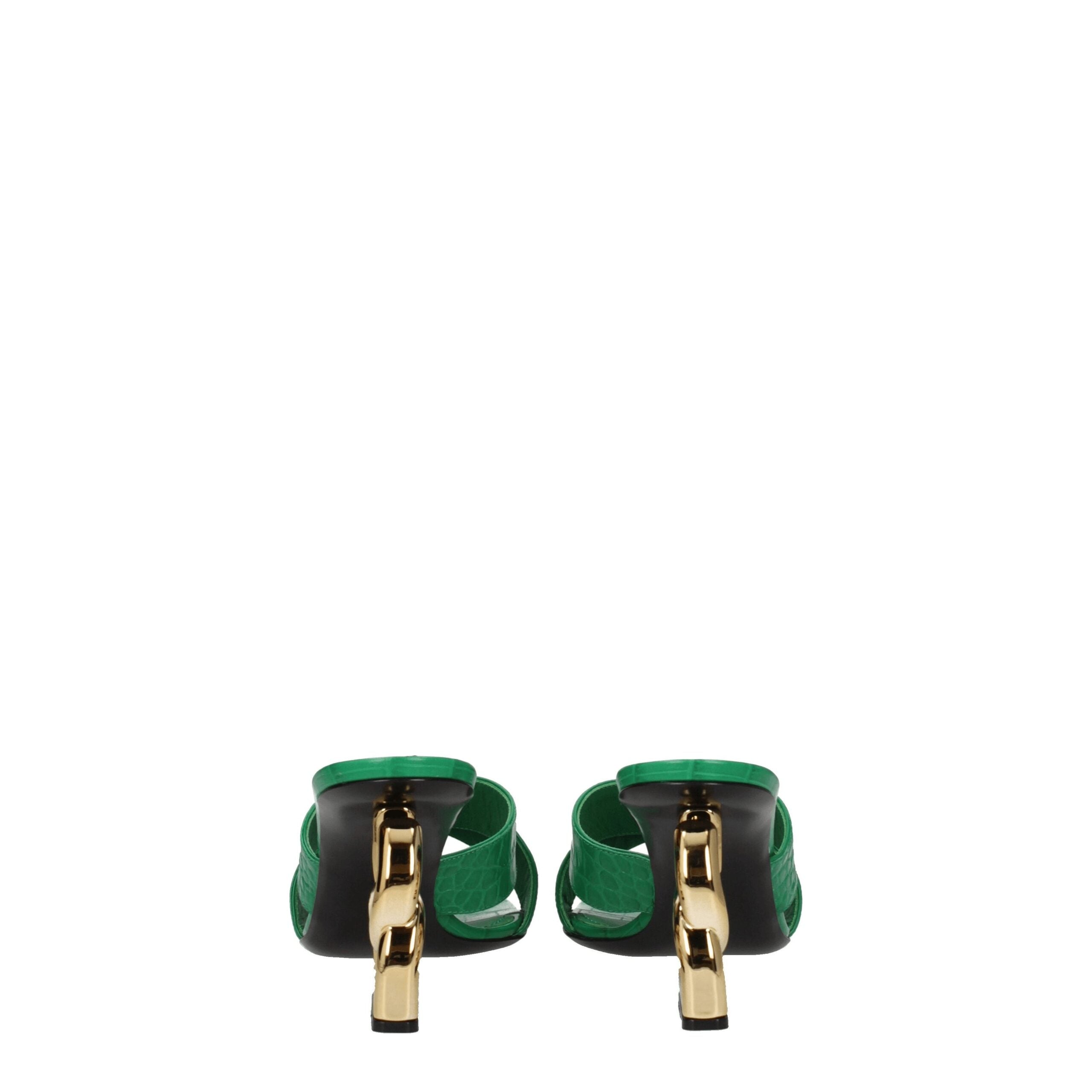 Dolce & Gabbana Green Leather Sandal