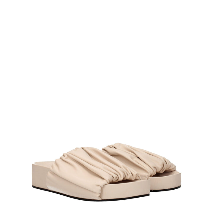 Jil Sander Pink Leather Slippers