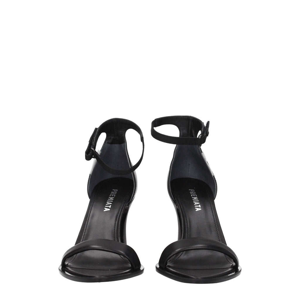 Premiata Black Leather Sandal