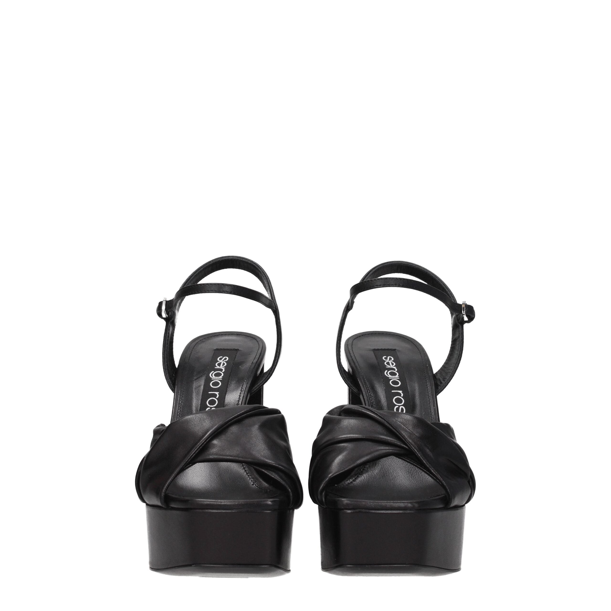 Sergio Rossi Black Leather Sandal