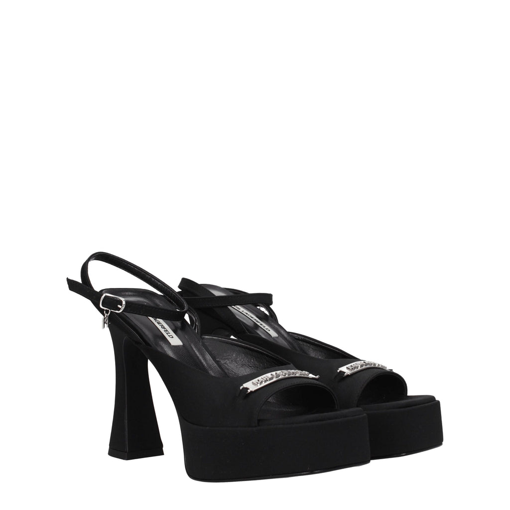 Karl Lagerfeld Black Fabric Sandal