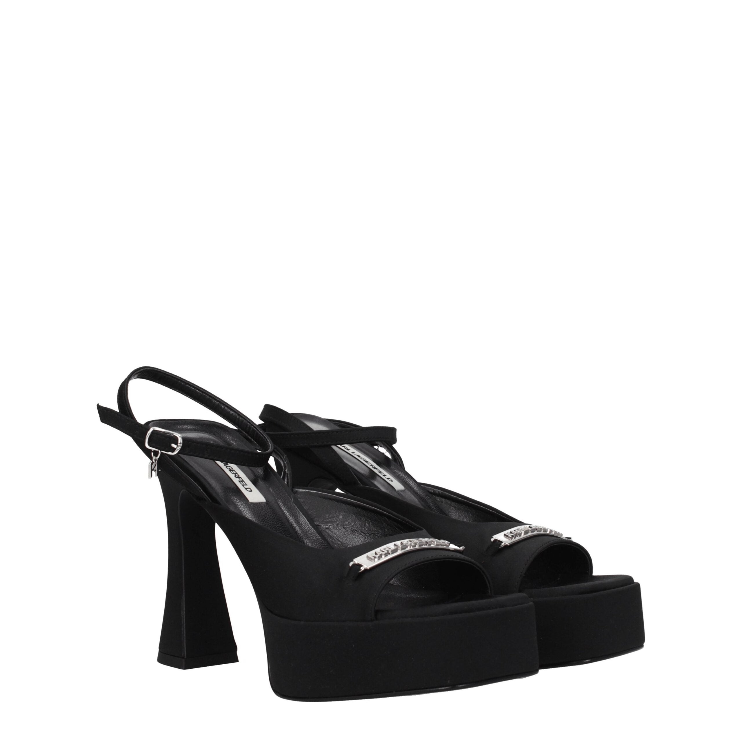 Karl Lagerfeld Black Fabric Sandal