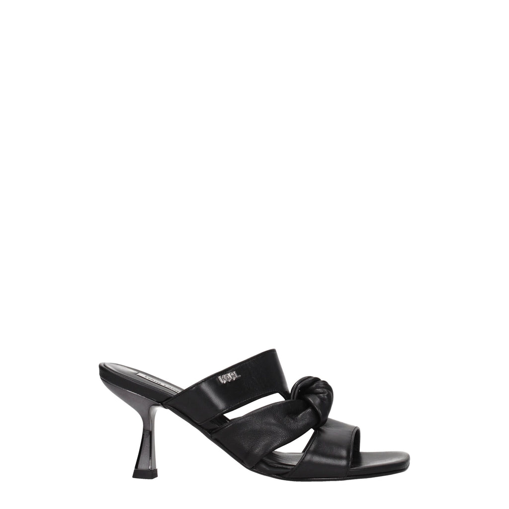 Karl Lagerfeld Black Leather Sandal