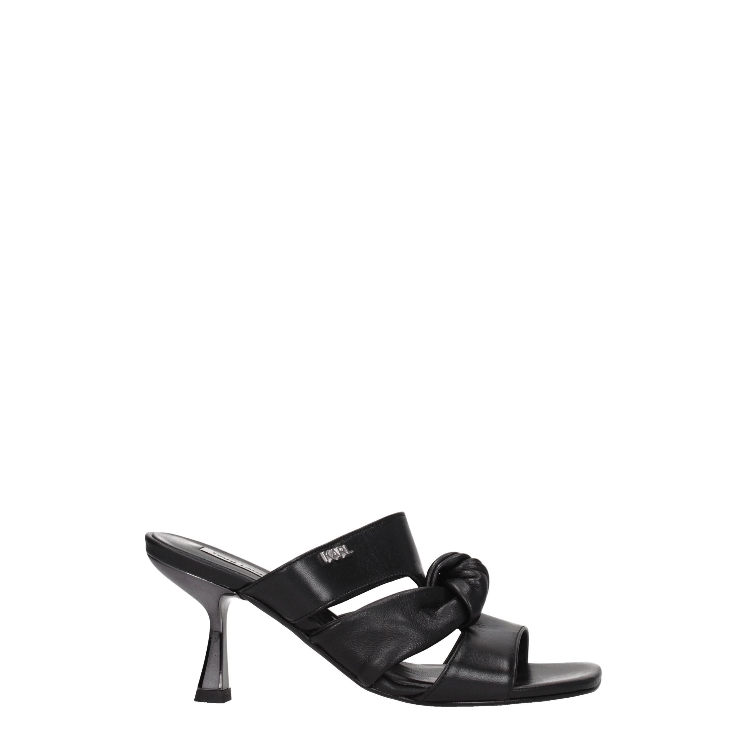 Karl Lagerfeld Black Leather Sandal