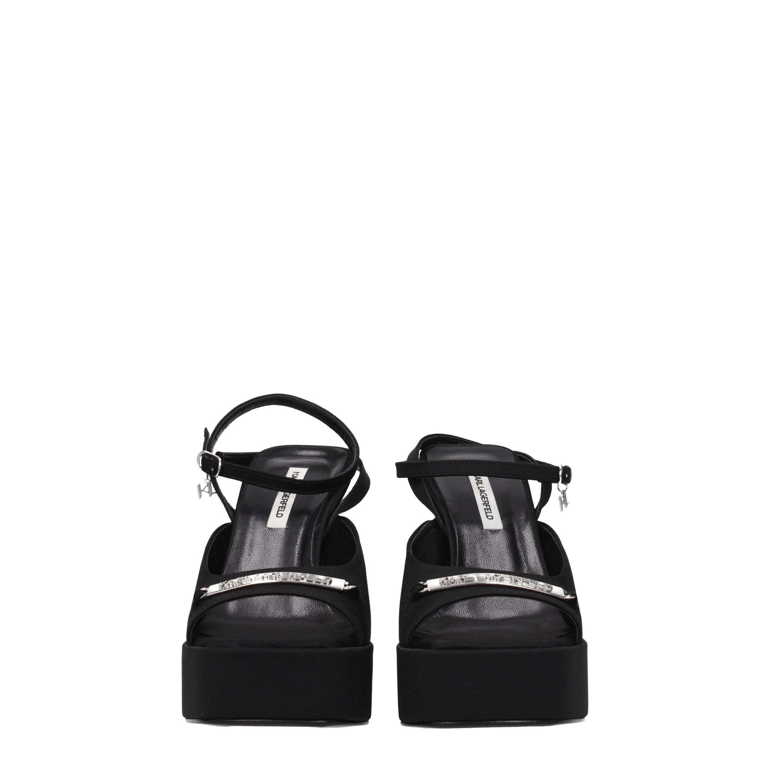Karl Lagerfeld Black Fabric Sandal