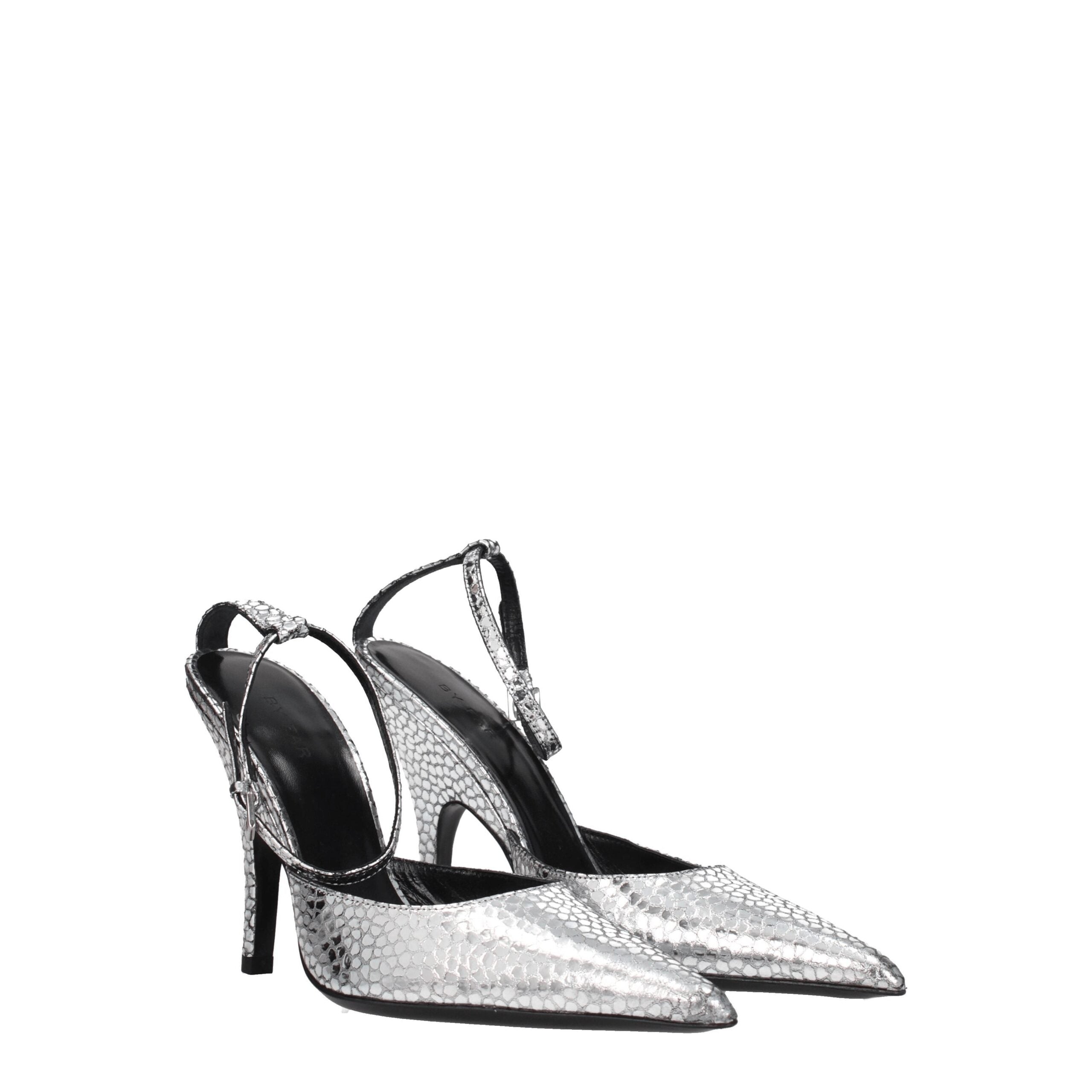 BY FAR Gray Leather Sandal