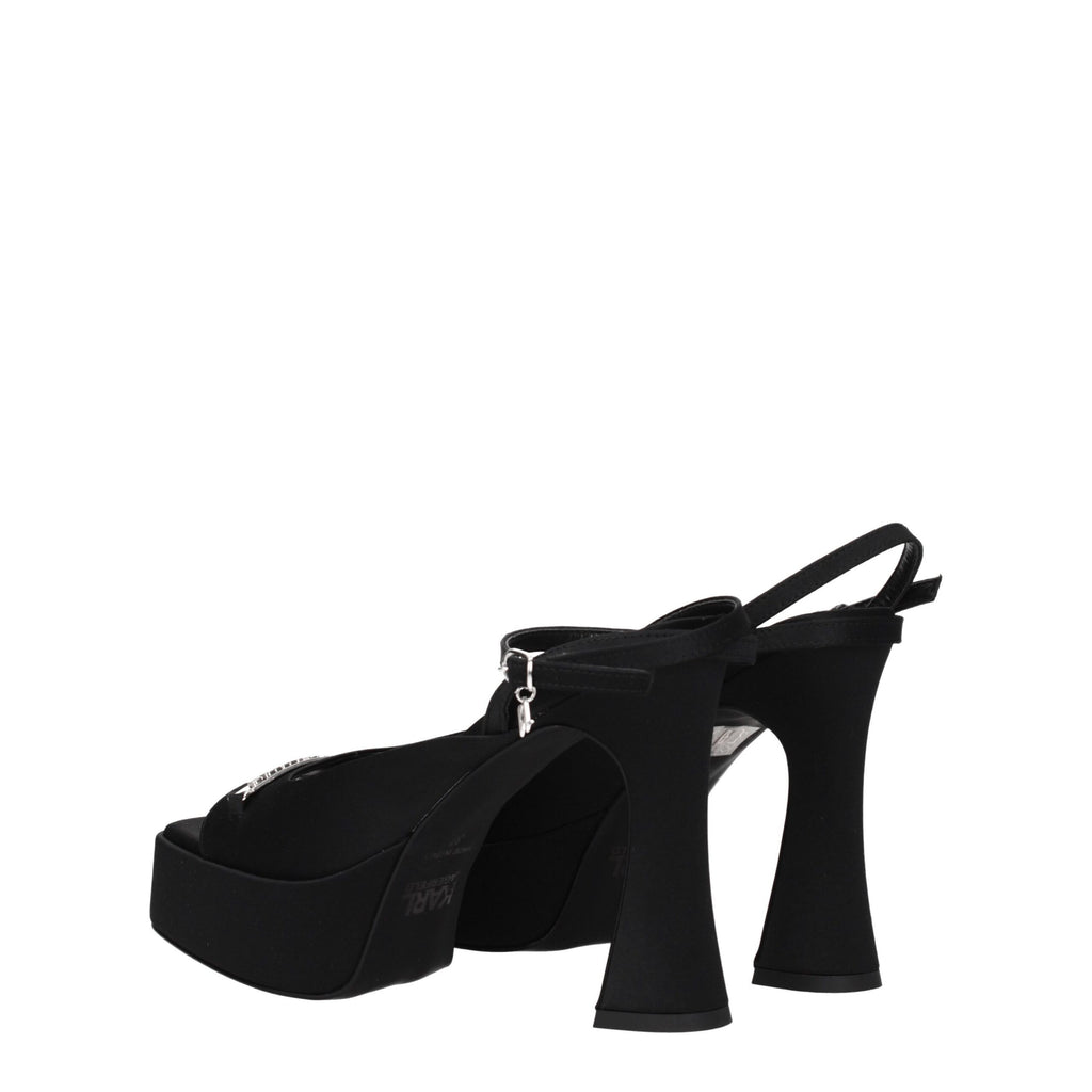 Karl Lagerfeld Black Fabric Sandal