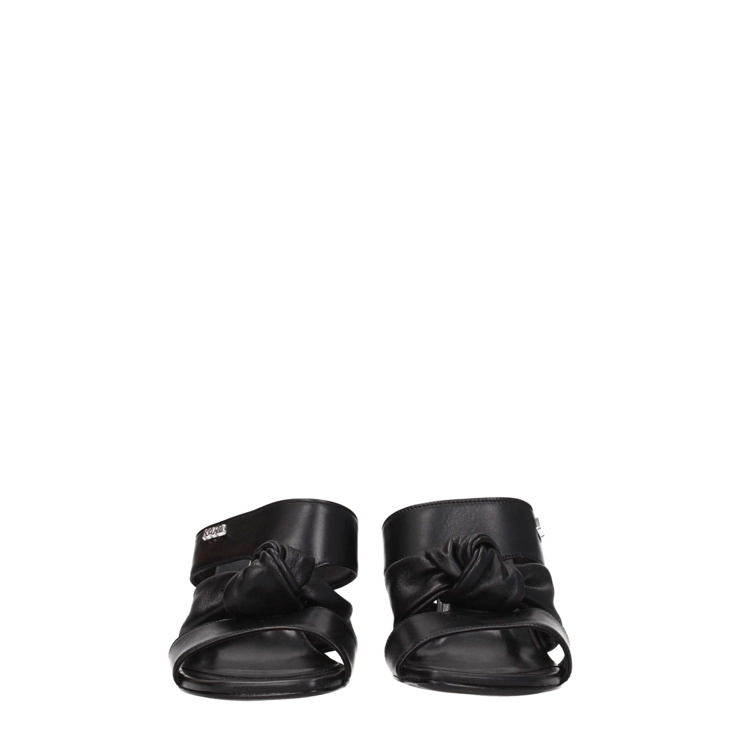 Karl Lagerfeld Black Leather Sandal
