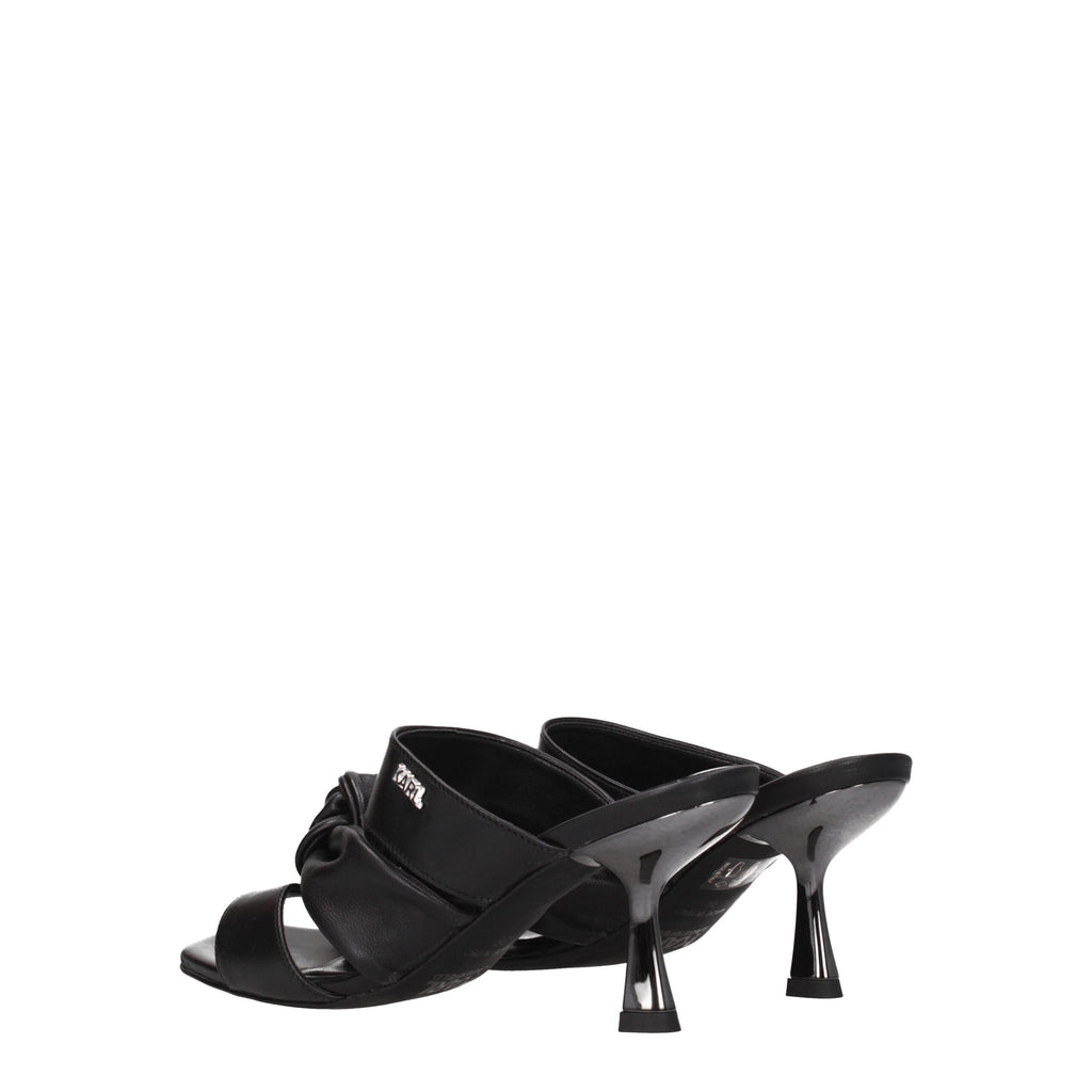 Karl Lagerfeld Black Leather Sandal