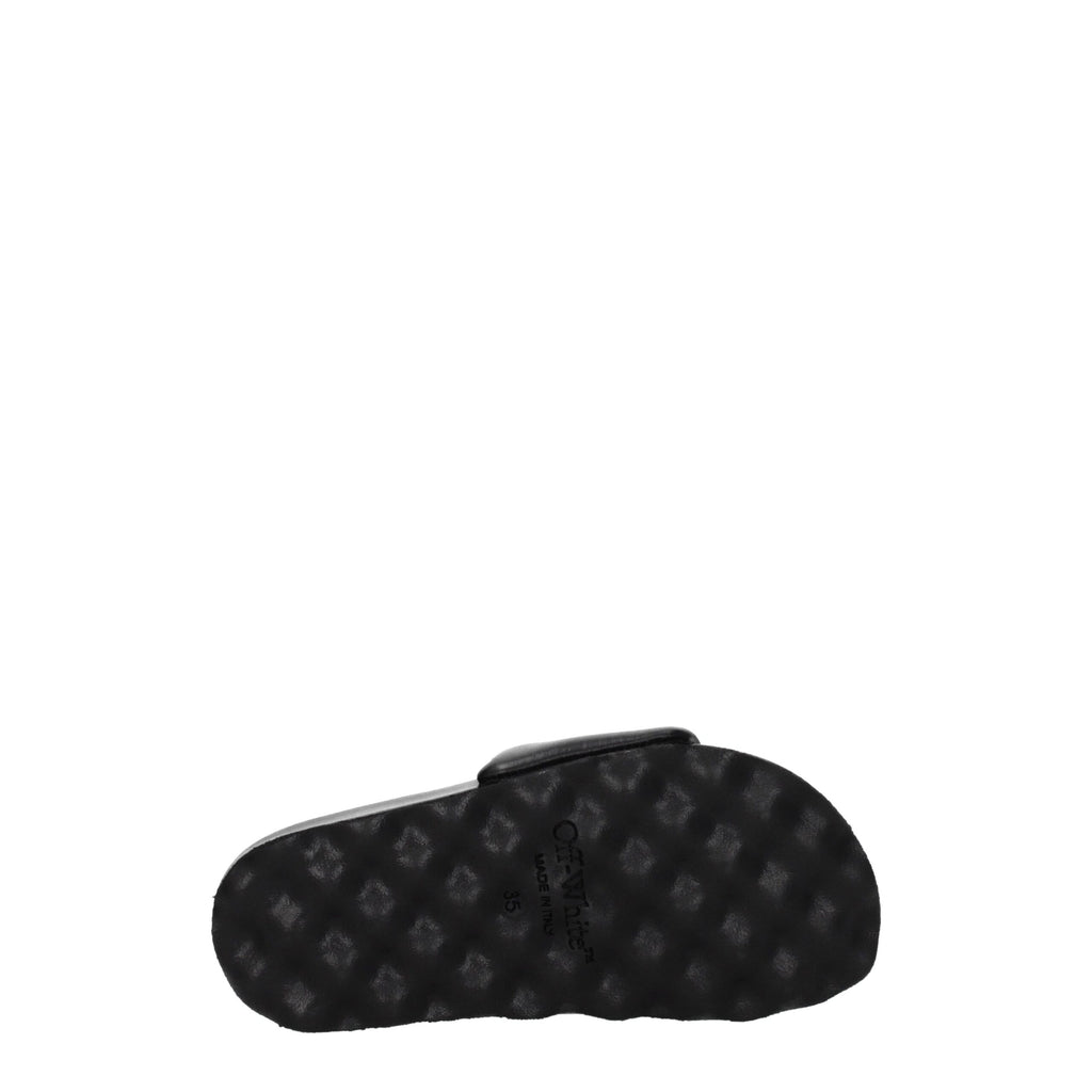 Off-White Black Leather Slipper