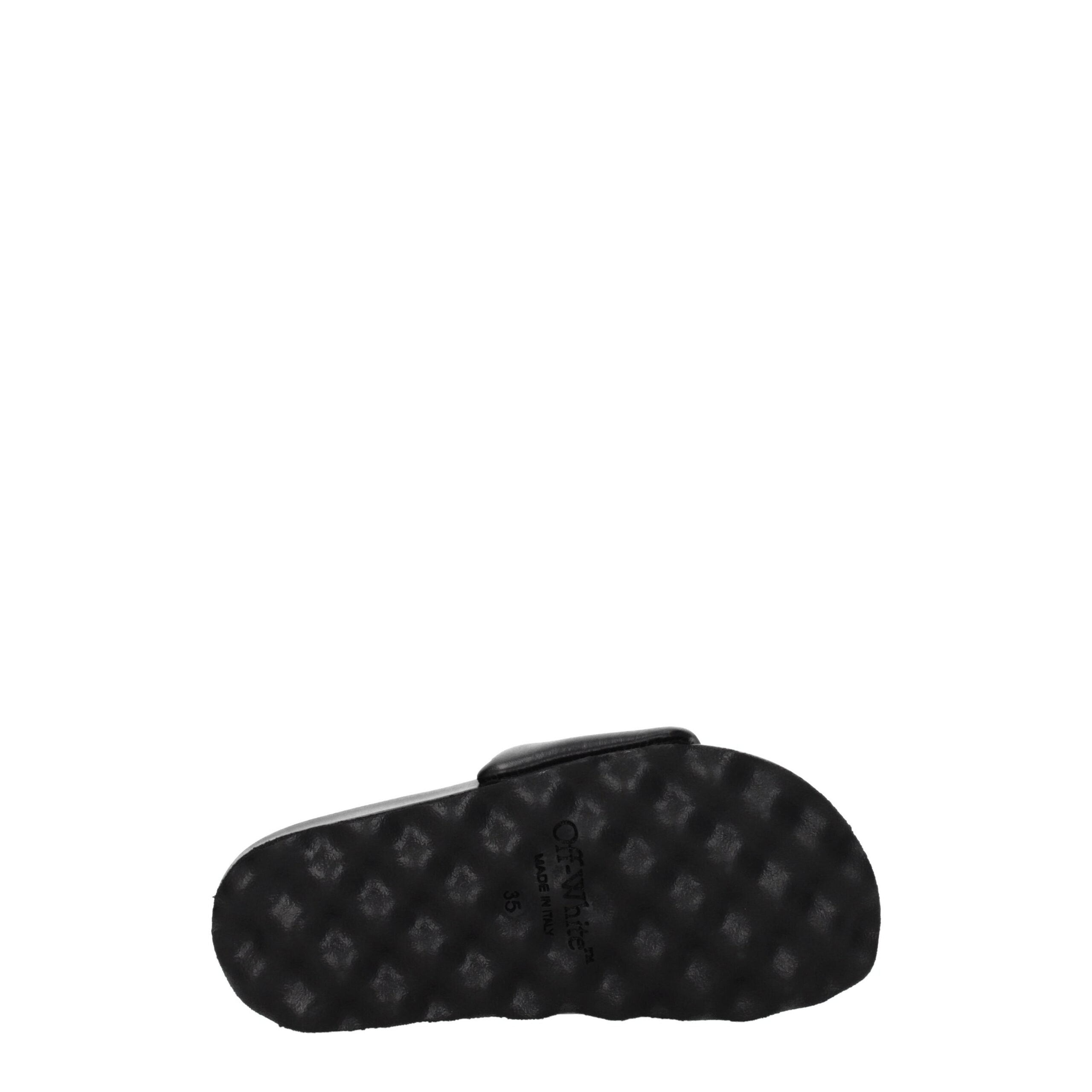Off-White Black Leather Slipper