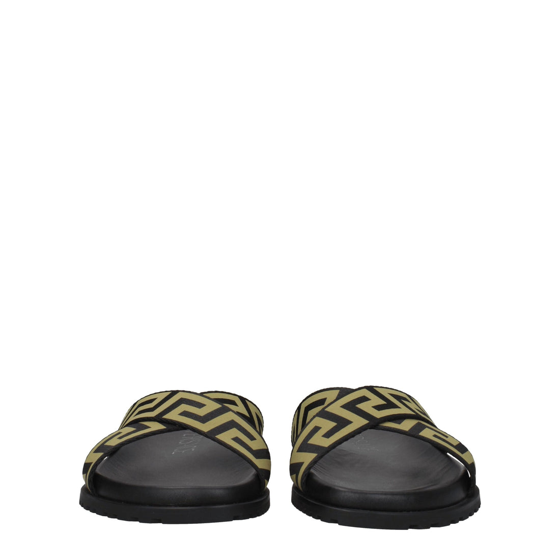 Versace Black Fabric Slippers