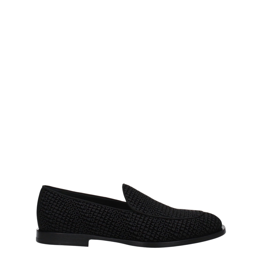 Dolce & Gabbana Black Velvet Slip-On Loafers
