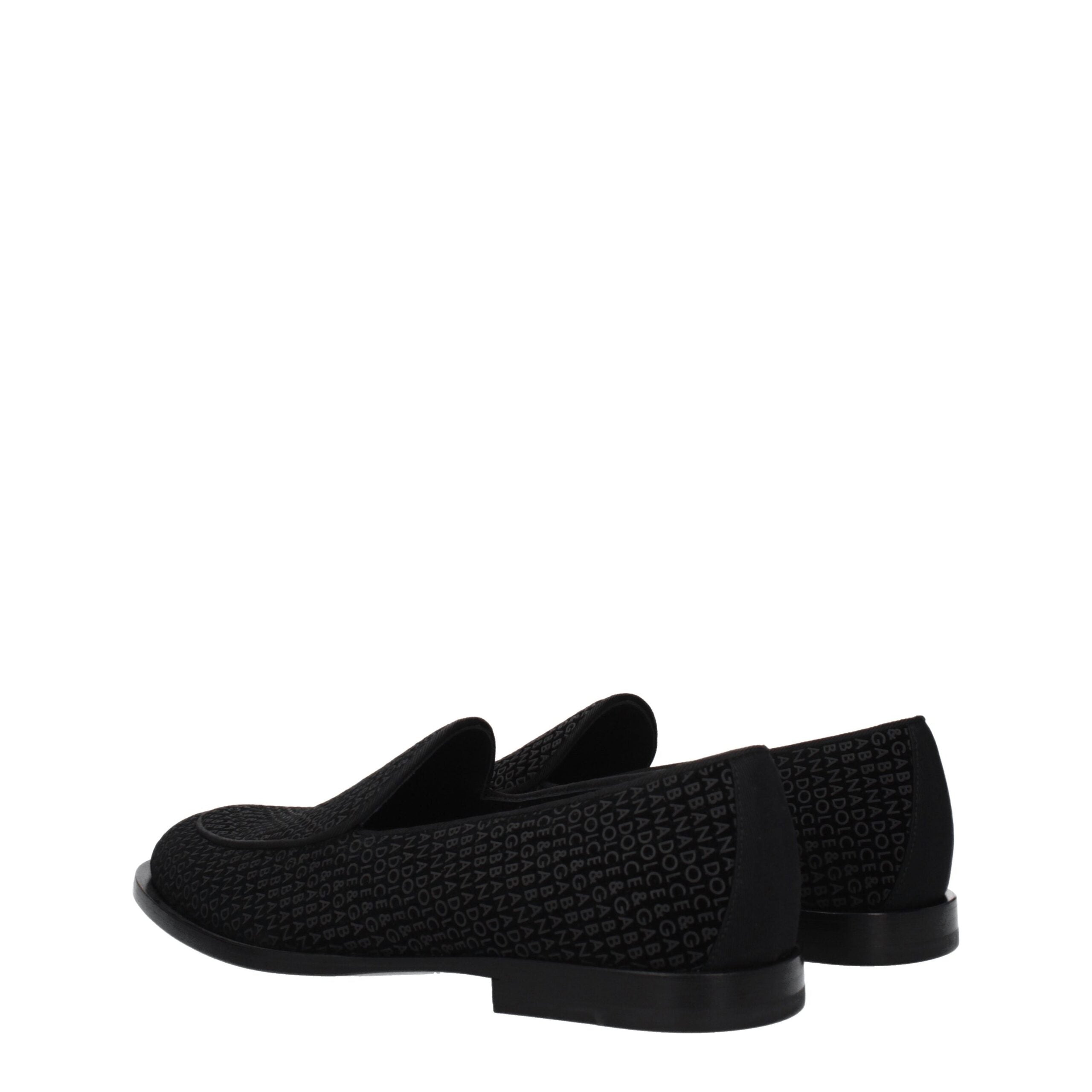 Dolce & Gabbana Black Velvet Slip-On Loafer