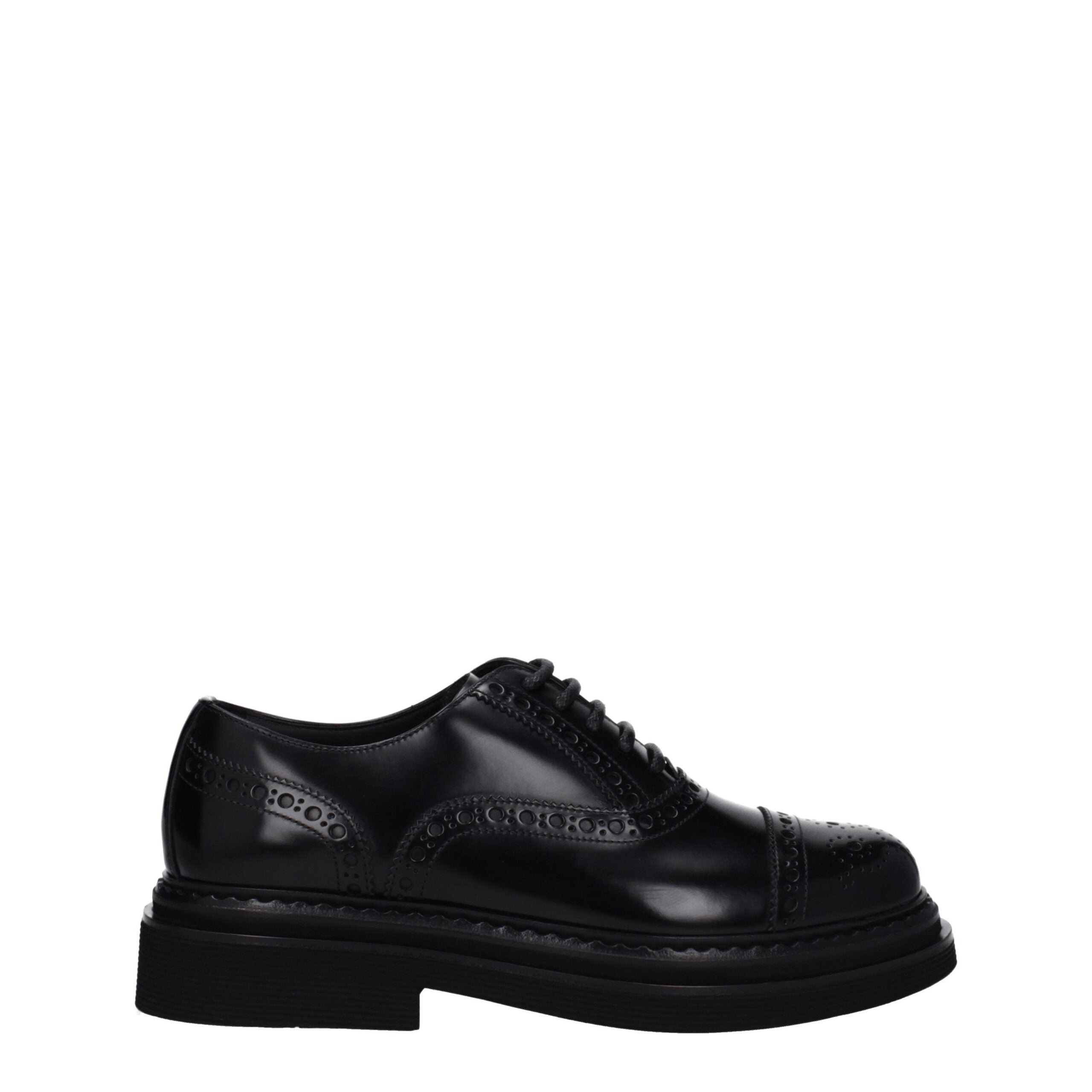 Dolce & Gabbana Black Leather Oxfords And Derbies