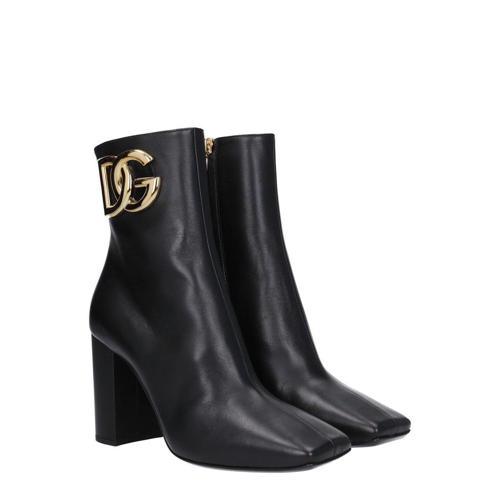 Dolce & Gabbana Black Leather Ankle