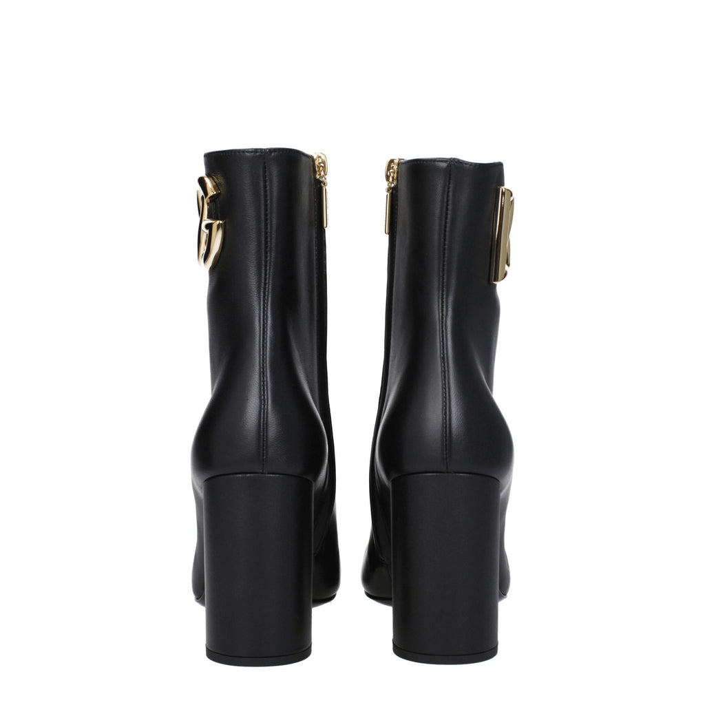 Dolce & Gabbana Black Leather Ankle